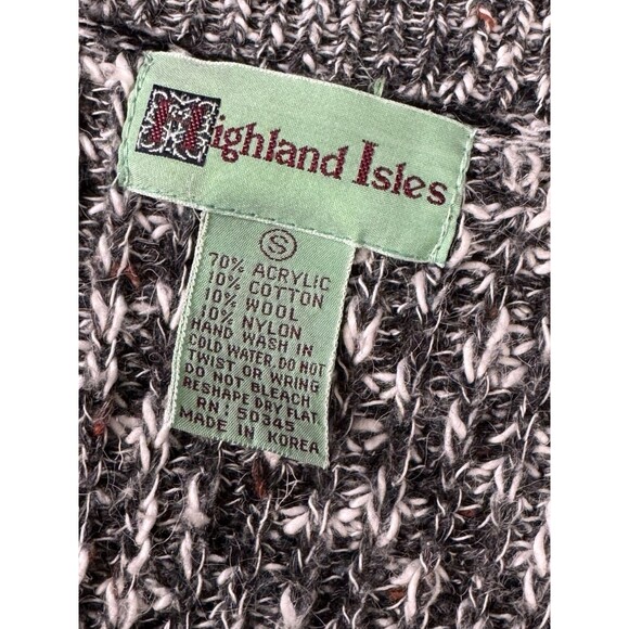 Vintage Academia Highland Isles Sweater Vest Wool Blend Marled Gray White Small - Picture 8 of 10